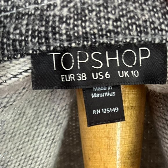 TOPSHOP Gray Stretch Knit Open Front Blazer Jacket - Picture 9 of 9